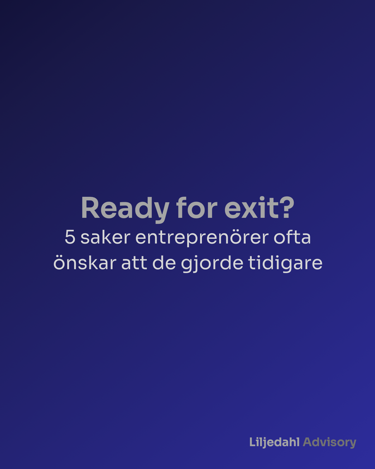 Ready for Exit?, originalsida 1