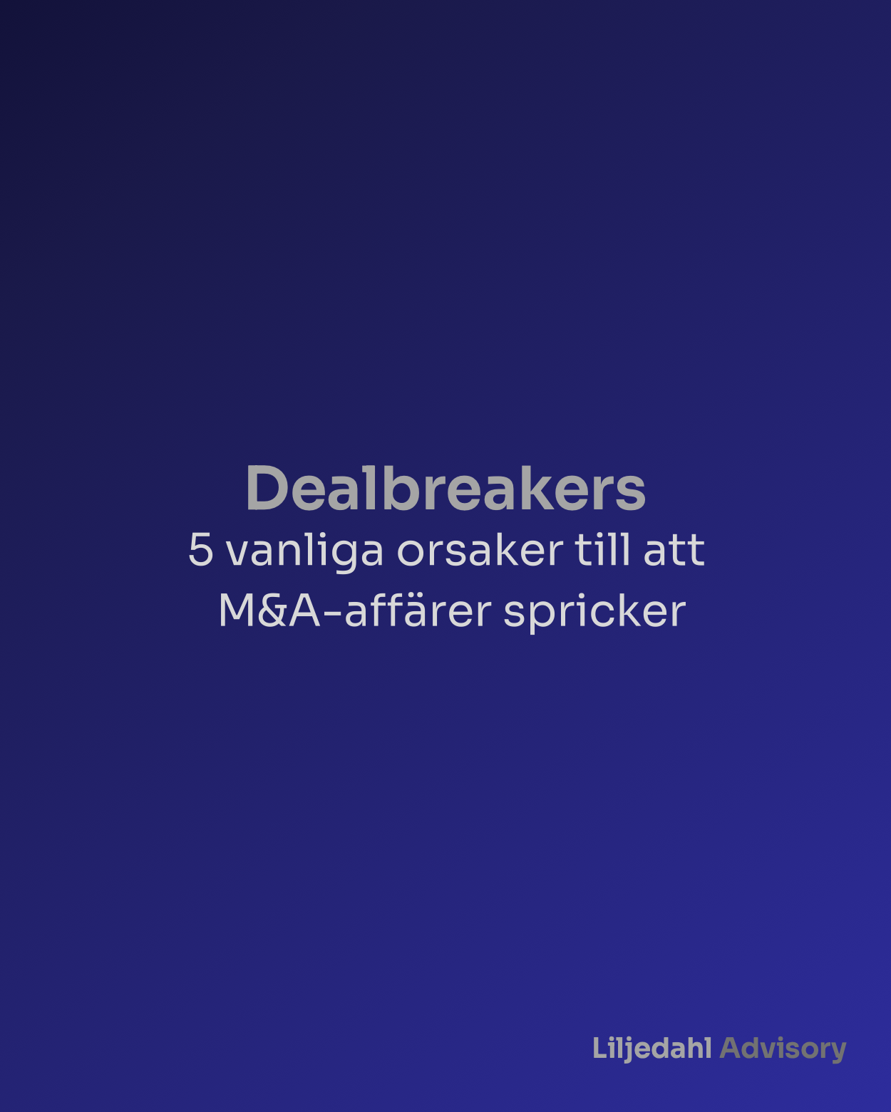 Dealbreakers, originalsida 1